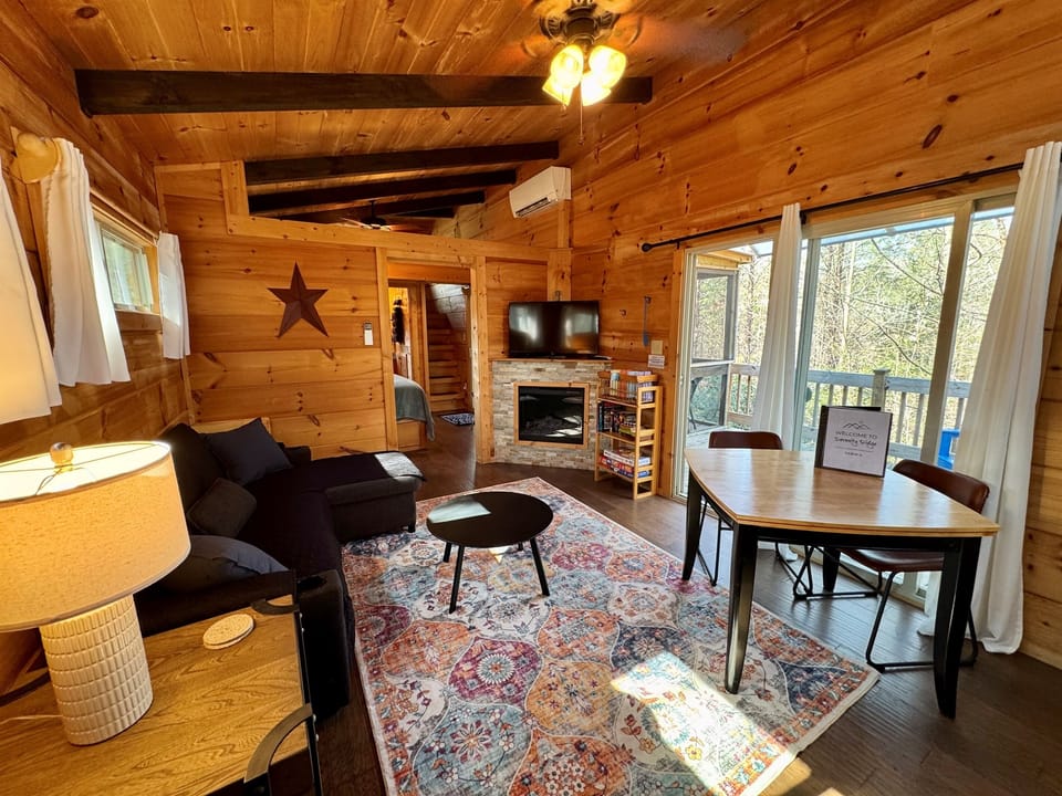 Living + Dining with Electric Fireplace
