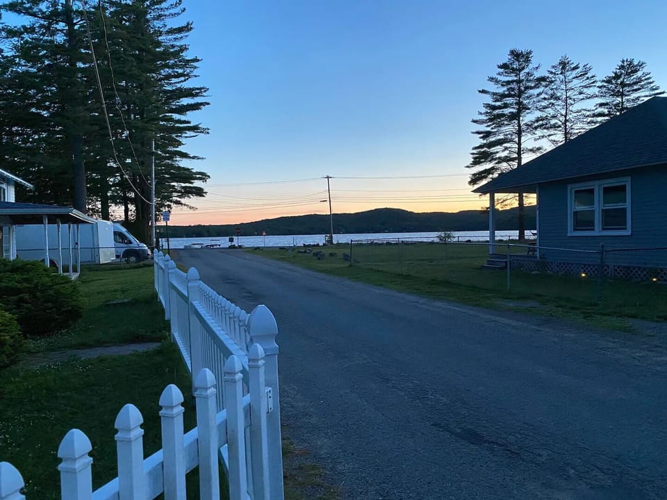 Just 200 steps down the road to the lake.