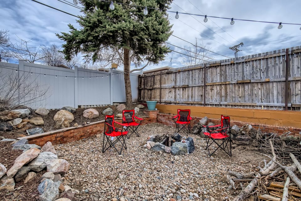 backyard fire pit area.