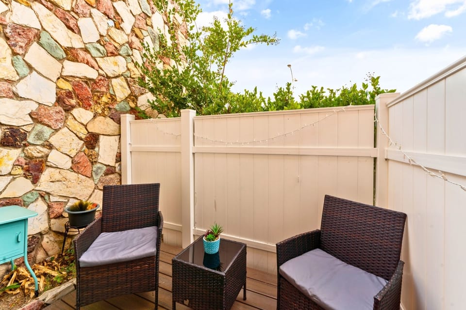 Patio for morning coffee.