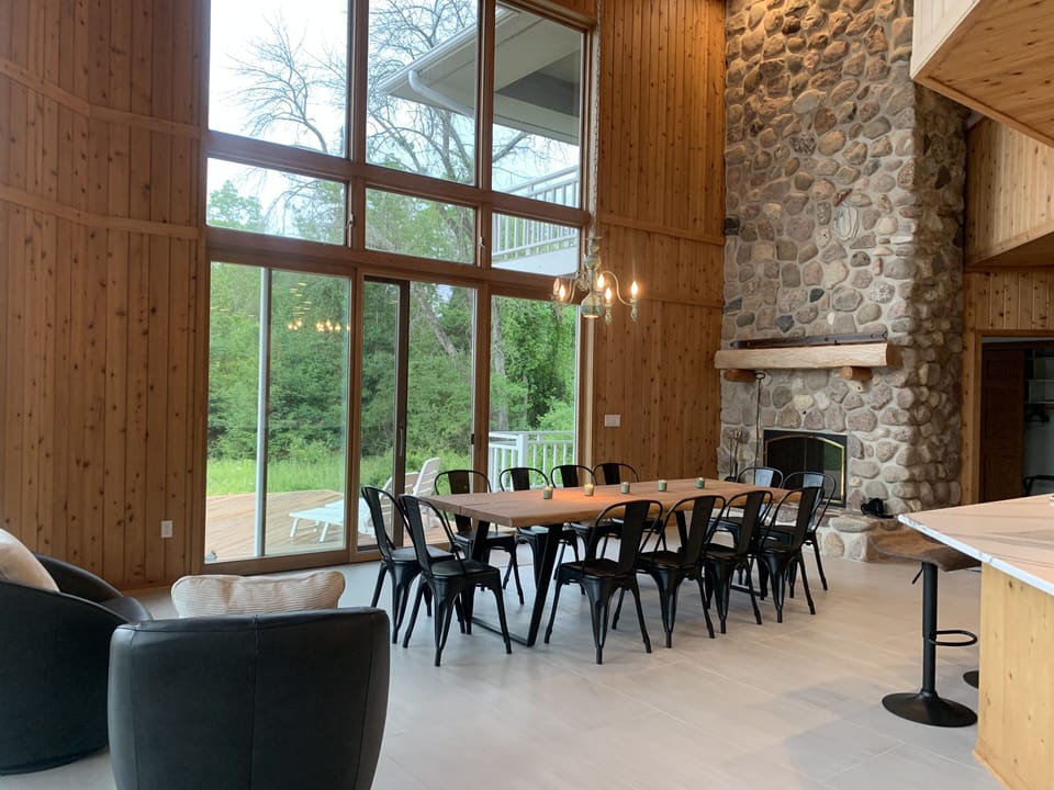 Dining table comfortably seats 12