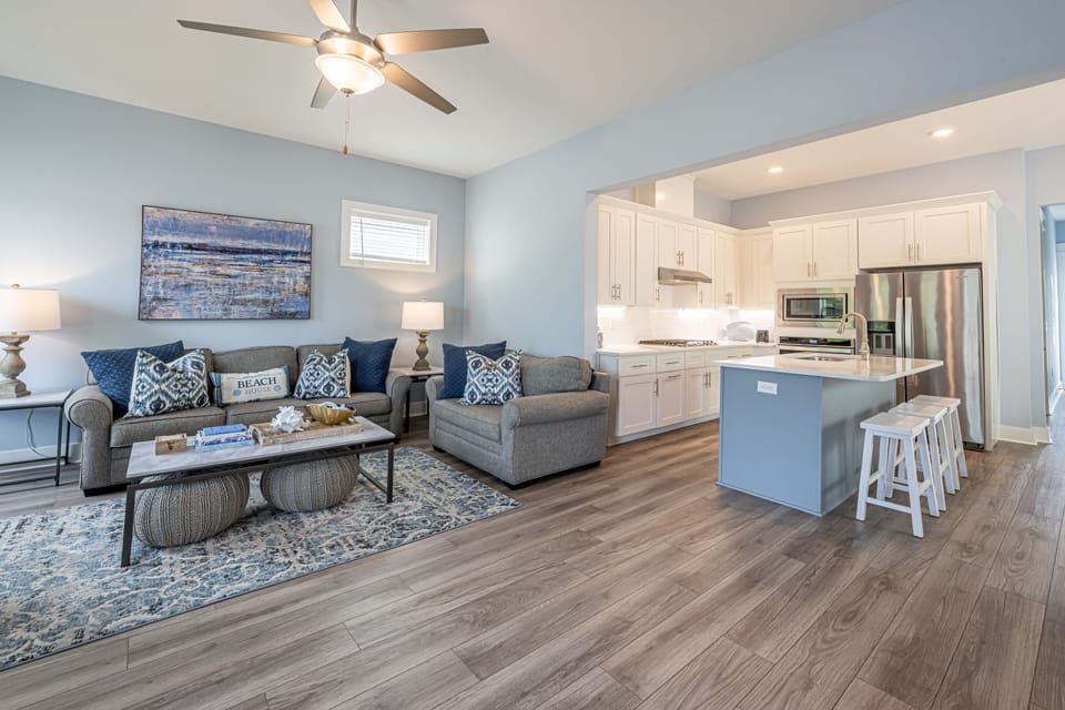 Open Concept Living, Kitchen, and Dining Areas
