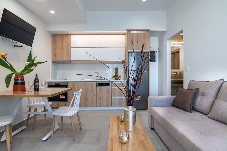 Living area of Cozy apartment near the beach & amenities, Plakias,Crete