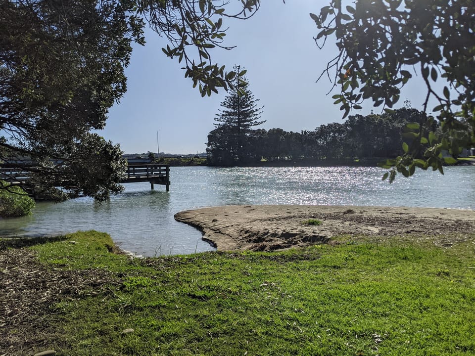 200m walk to Orewa Estuary park and beach