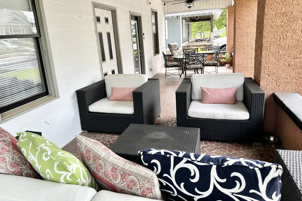 sit outside on your large porch and have your morning coffee.