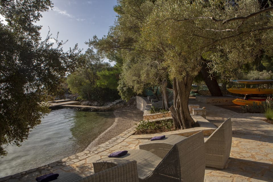 A nice shaded spot to watch your friends and family swim