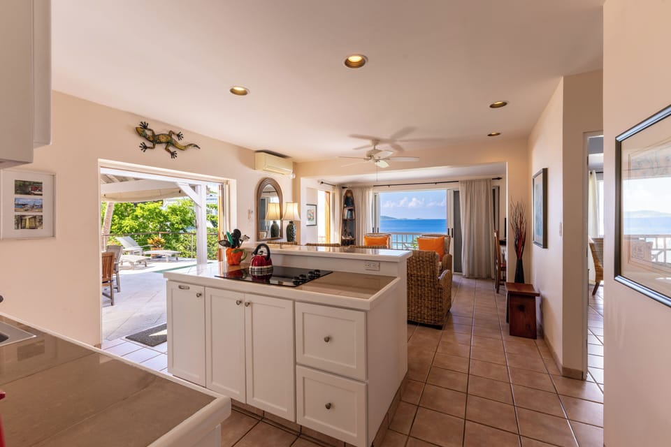 An open-plan layout on the main floor/garden suite makes for a sociable setting
