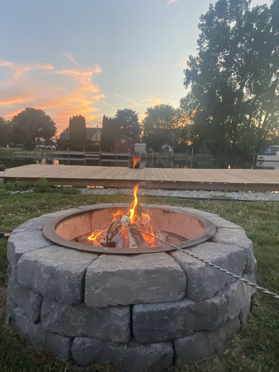 Gather around the fire pit with Muskoka chairs & roast marshmallows.