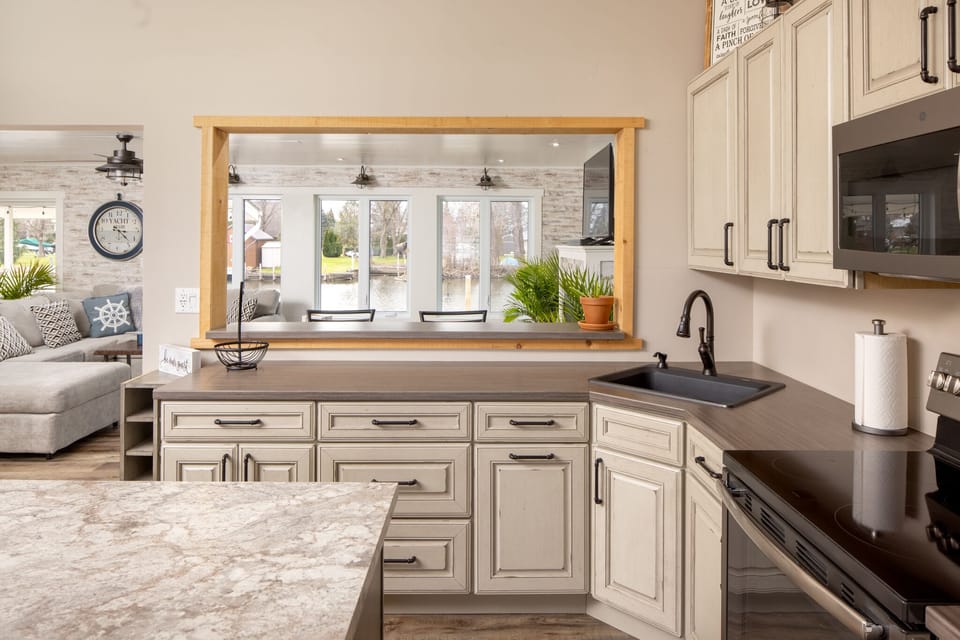 Canal views from kitchen