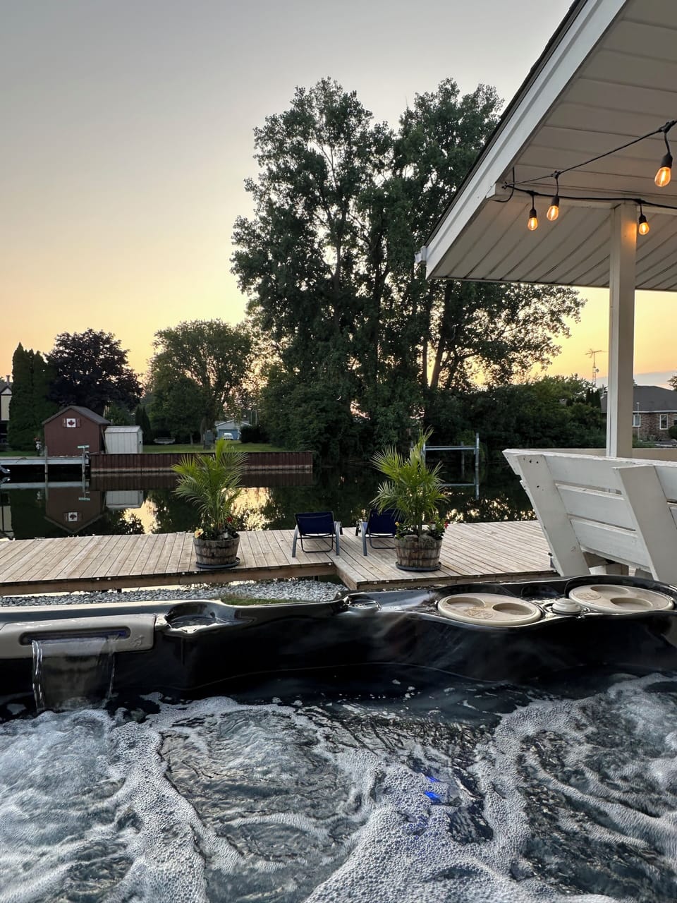 Relax under the stars in your private Hydropool hot tub
