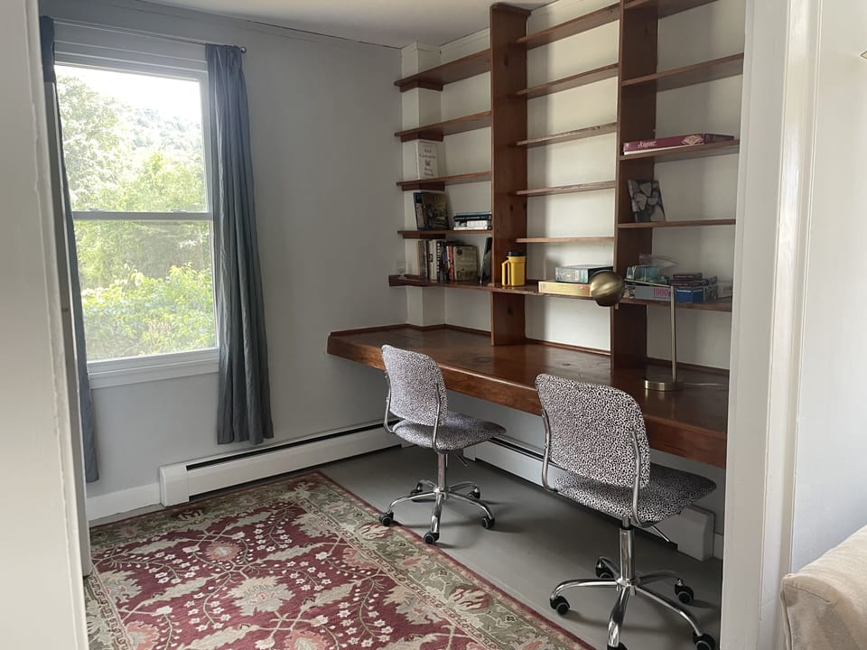 For remote working, a large desk and designated office space.  