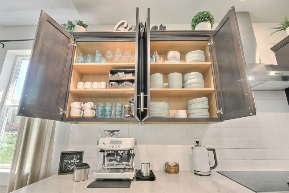 Take a peek inside our cabinets and drawers and behind each door…
