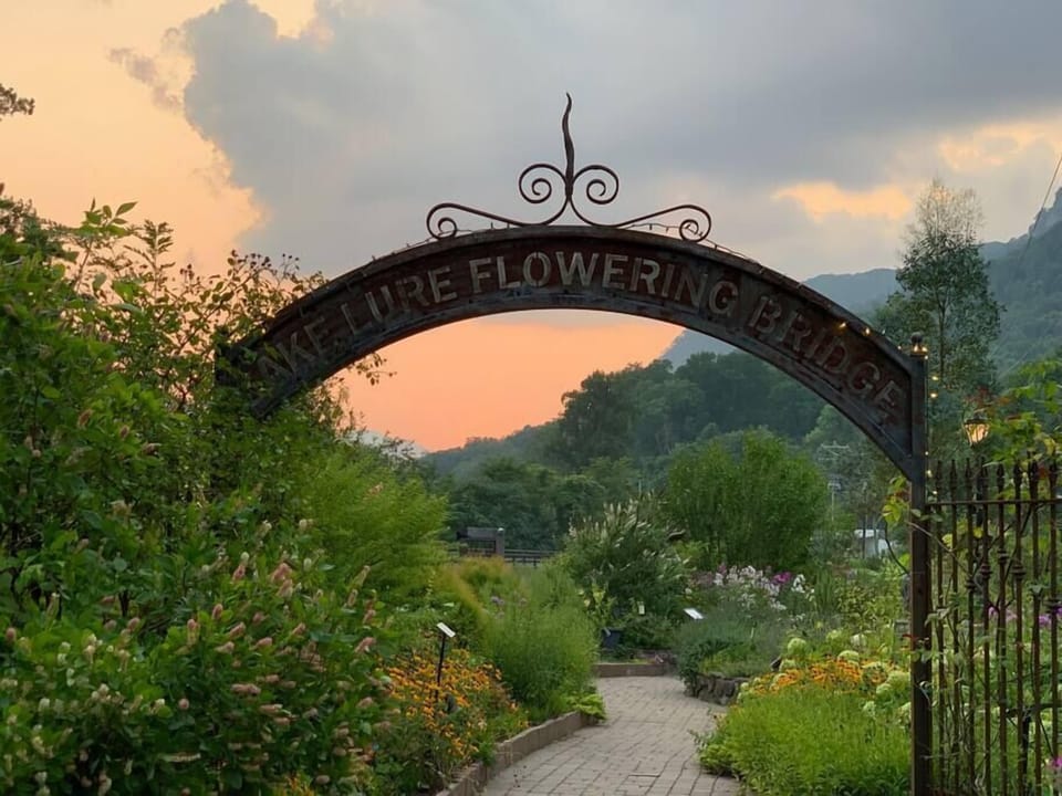 The famous Lake Lure Flowering Bridge - just across the street from our Four Season cabins