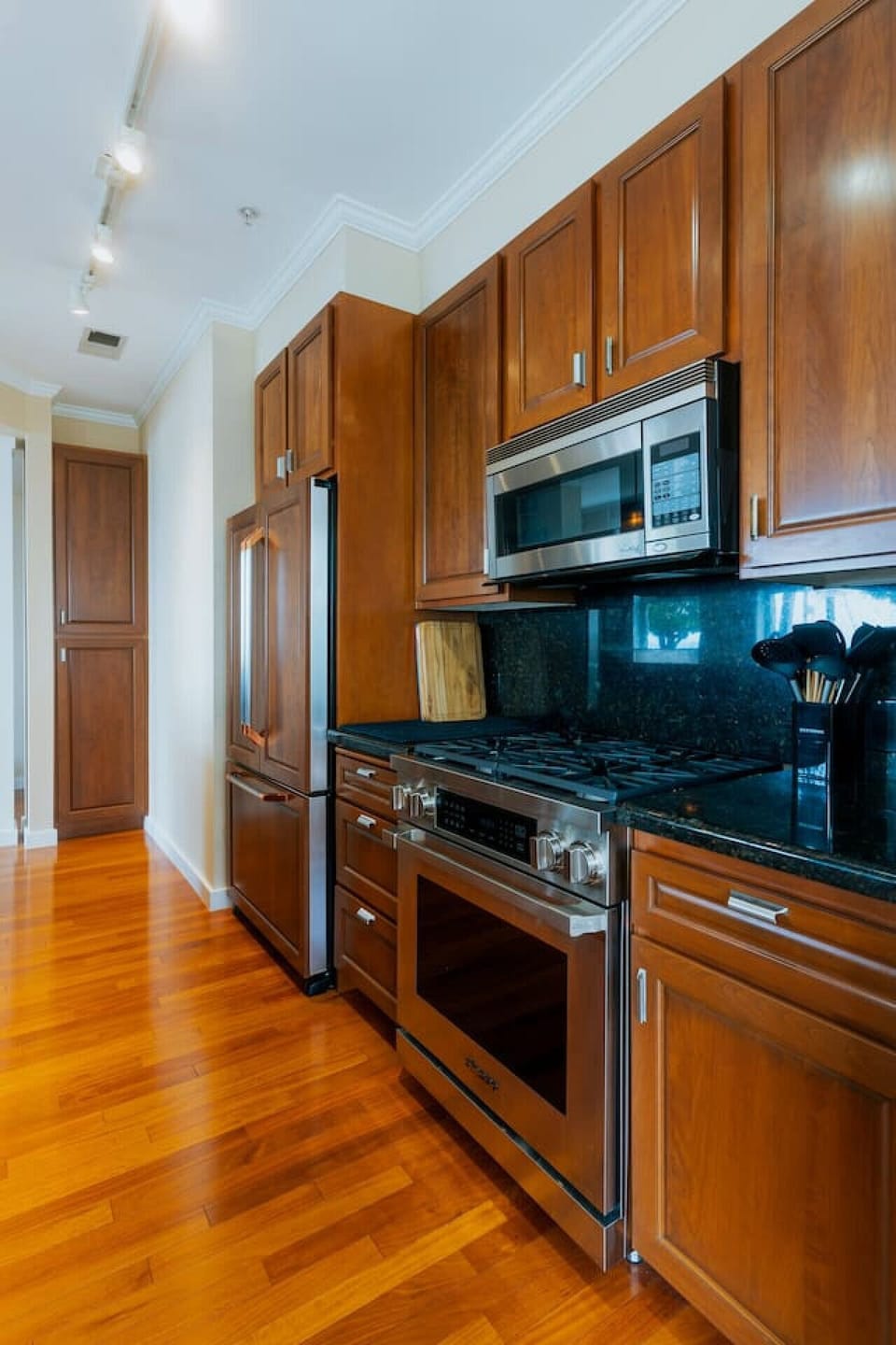 Kitchen with High End Appliances and Gas Range