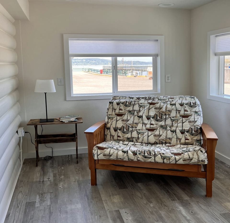 Entry room futon chair.