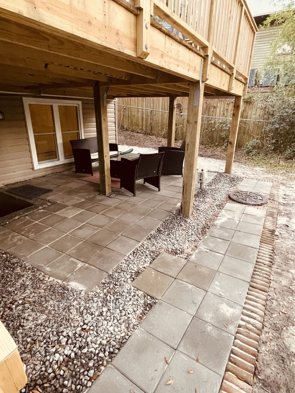 Covered patio out back