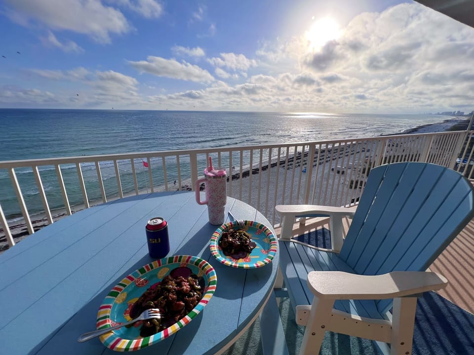 View from our  802 sq ft wrap around Beach Balcony 