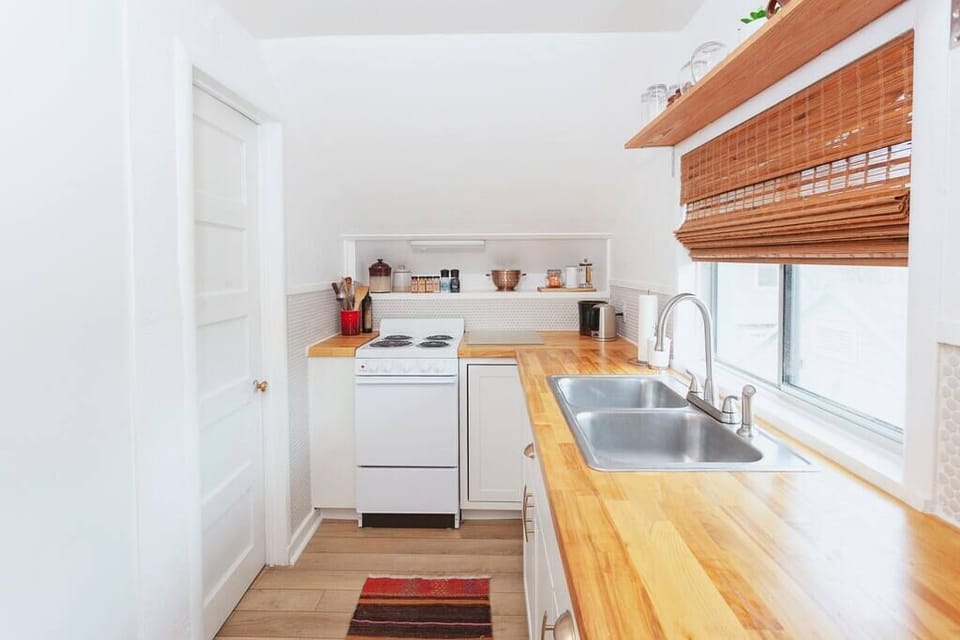 Lots of natural light in the kitchen