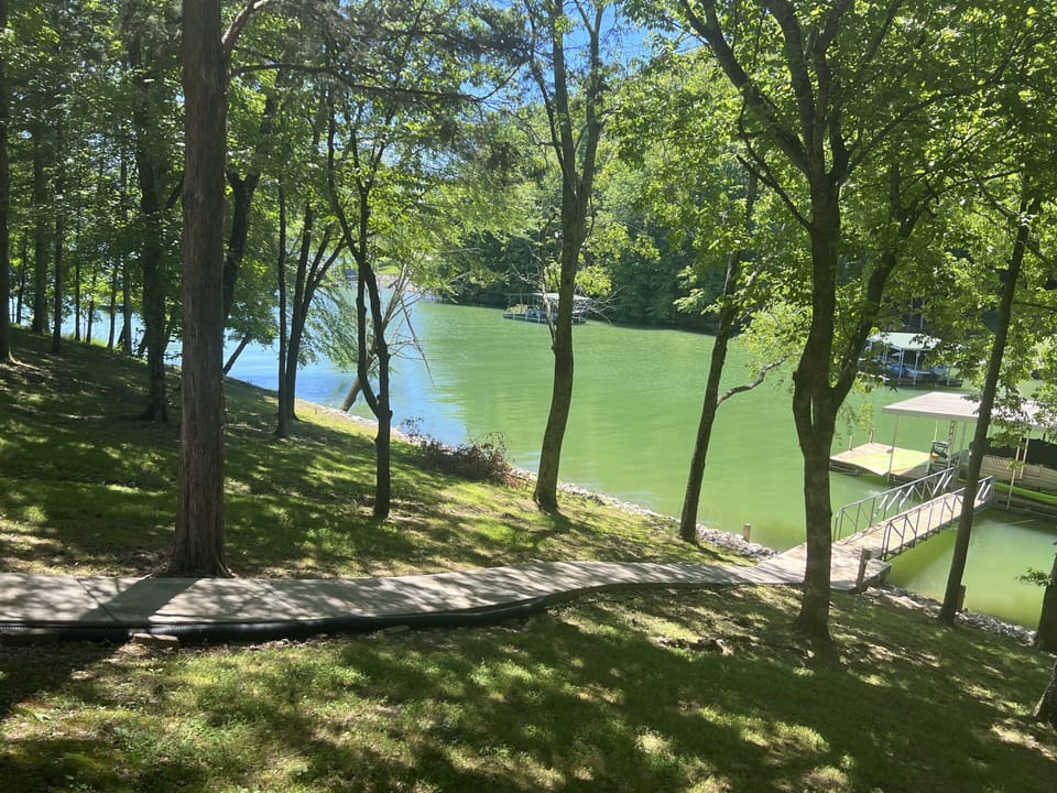 Easy walk to the lake! NO steps!! Room on dock to tan, swim or fish! 