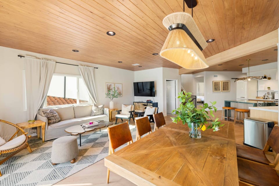 Open Floor Plan Kitchen Dining and Living and 65"SmarTV