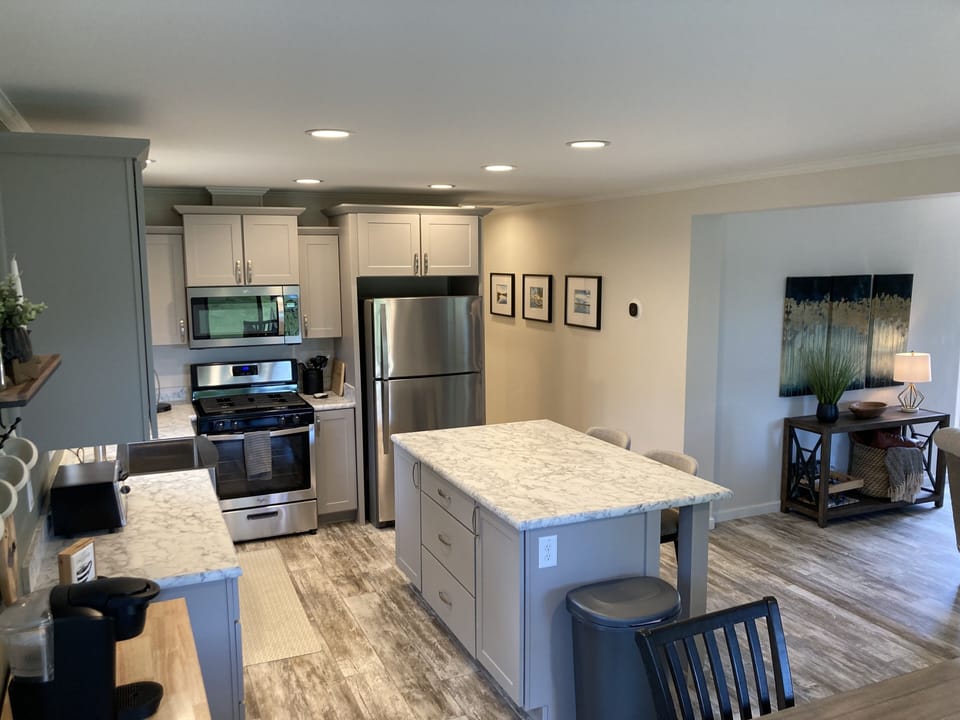 Another view of kitchen from dining area