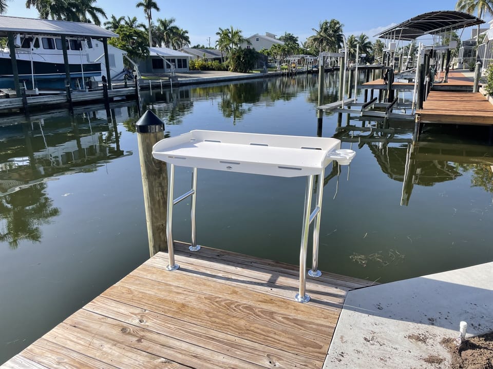 Fish cleaning station at private dock