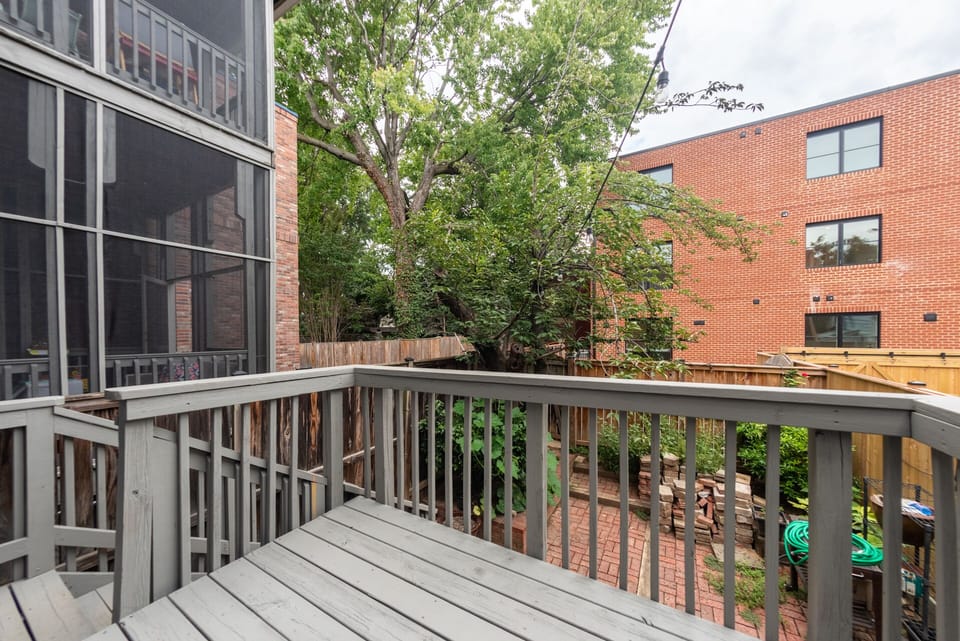 Private deck and patio below