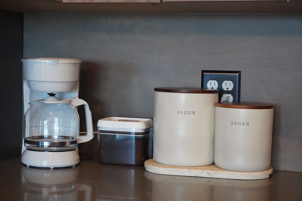 Start your day at our fully stocked coffee station, complete with drip coffee.