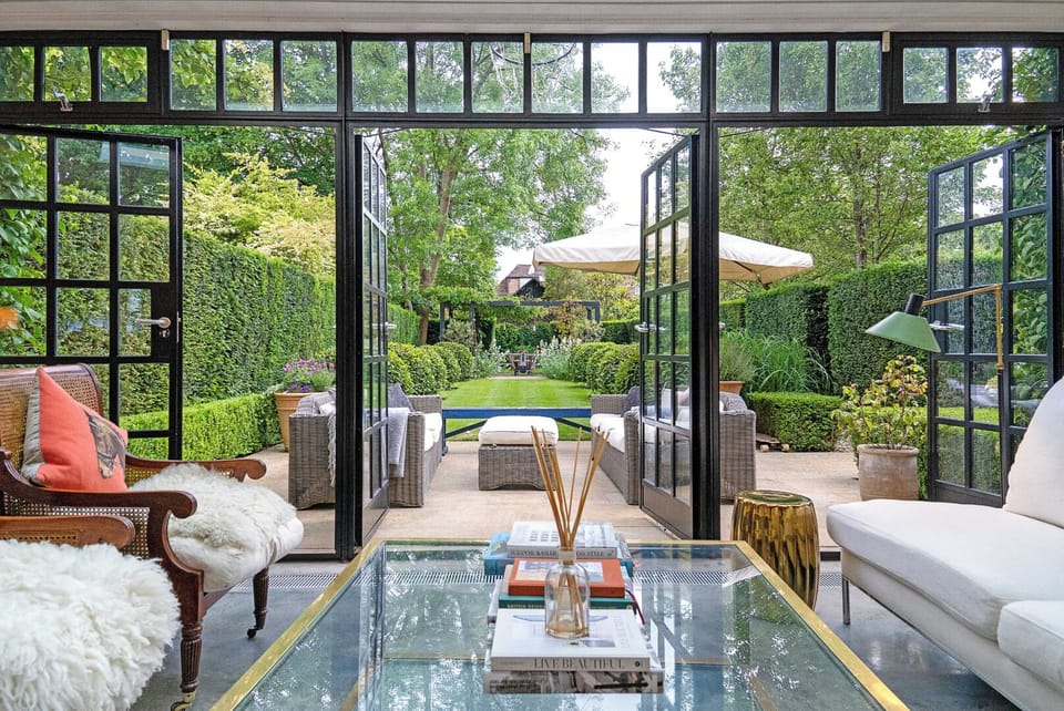 Sitting room opening onto garden