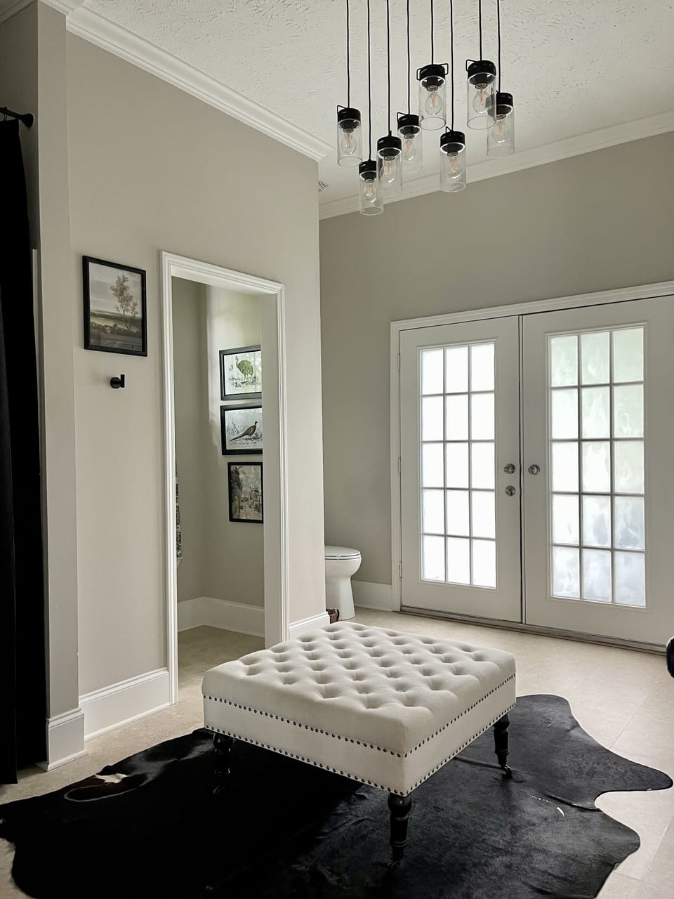 Spacious master bath with door onto deck!