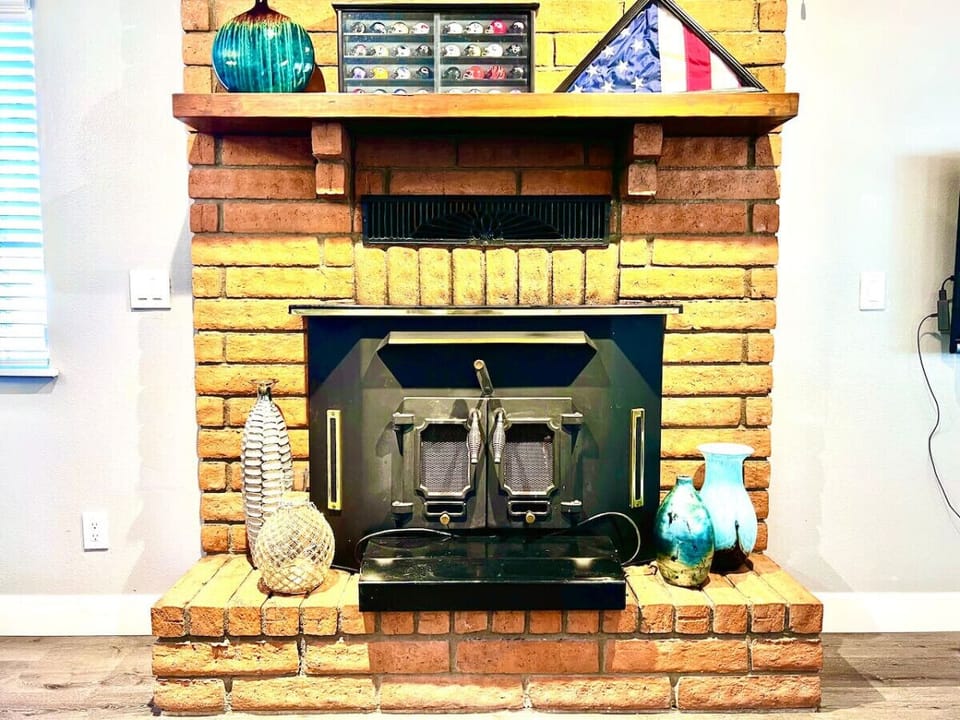 Red Brick Indoor Fireplace