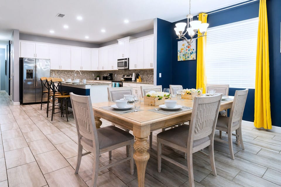 Kitchen and Dining Area at Villa Ichabod