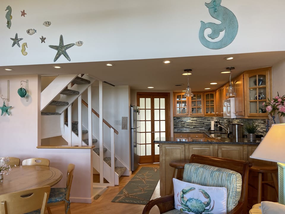 View of kitchen and living room