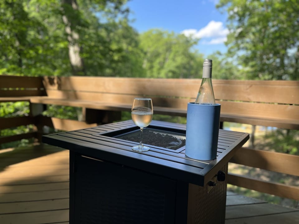 Gas firepit on the deck for those cool nights