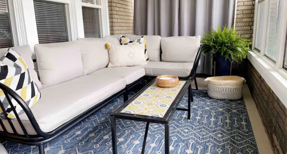 Front covered porch is a great spot to relax...