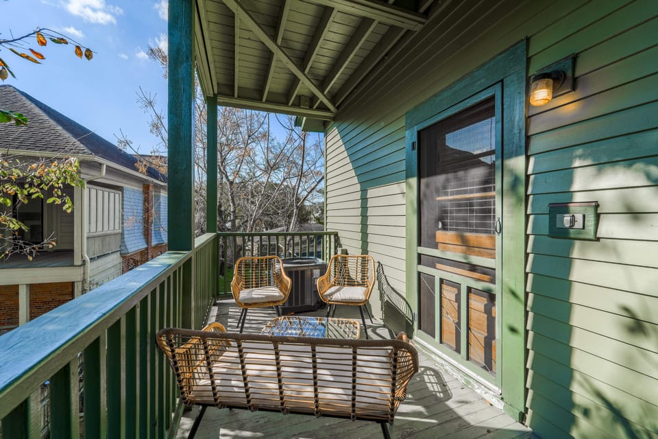 Your private balcony patio faces the back. Private and relaxing