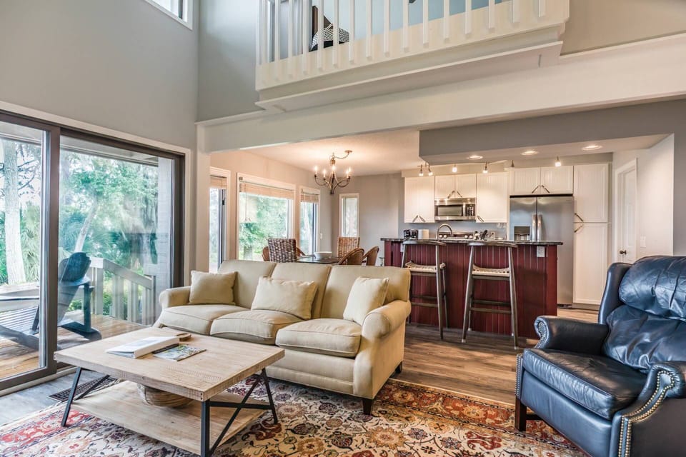 Open living room and kitchen