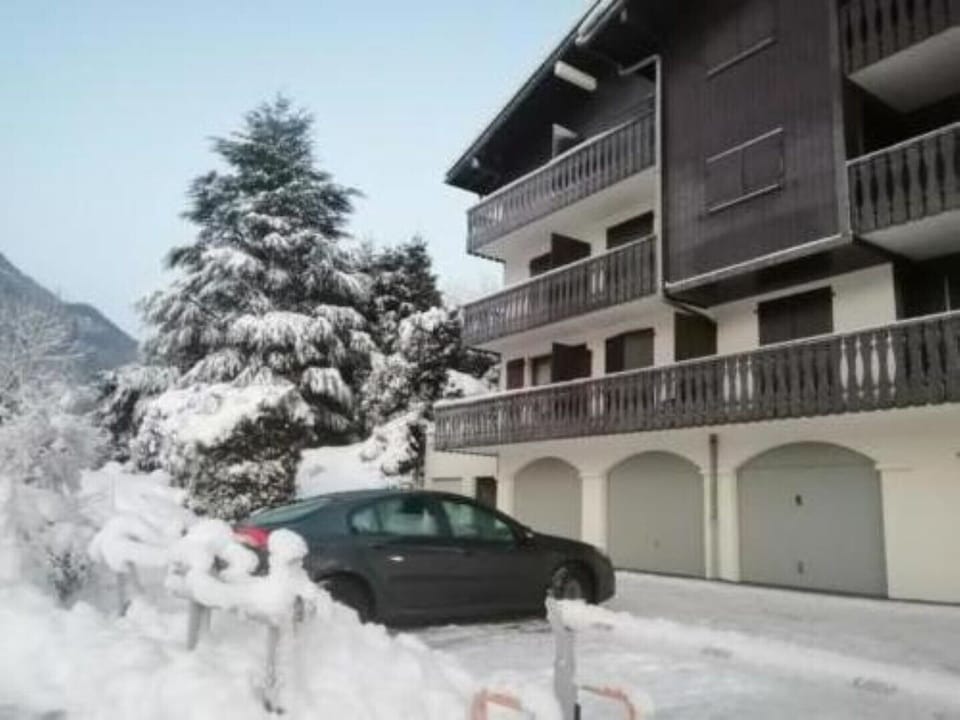 Front of building, winter