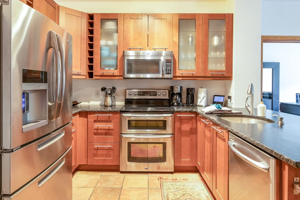 Full Kitchen With Stainless Steel Appliances