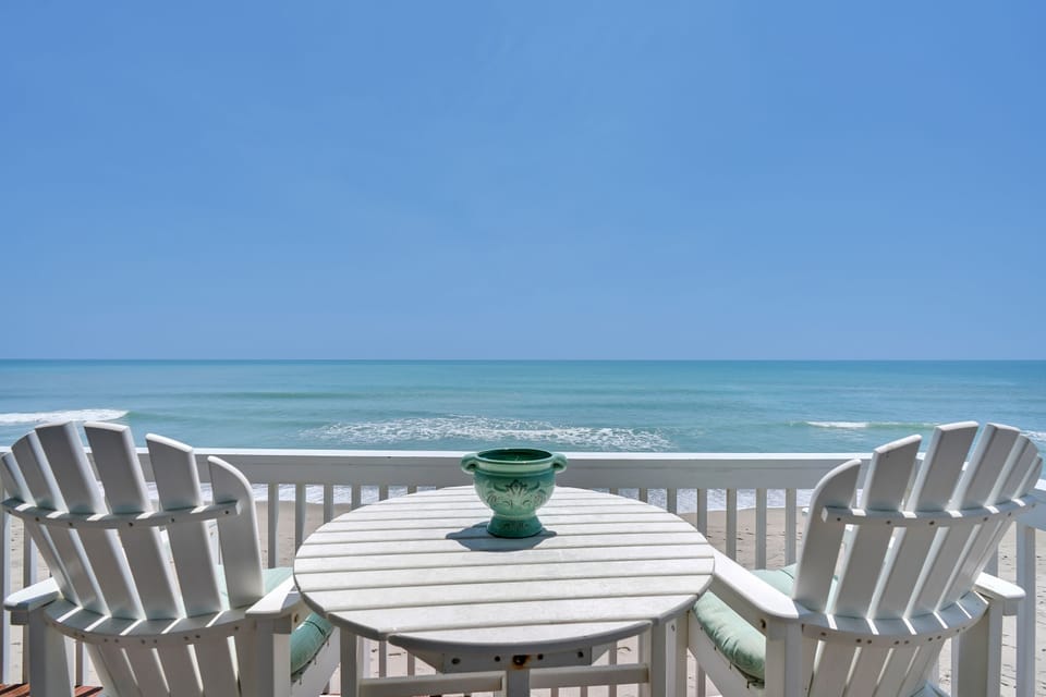 Beautiful oceanfront views from the first floor deck