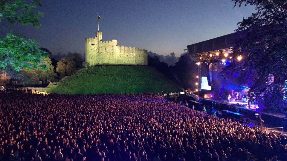 Cardiff Castle - 10 minutes walk.
