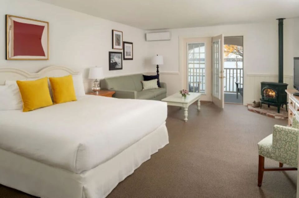 Relax in our plush bed with bright room.