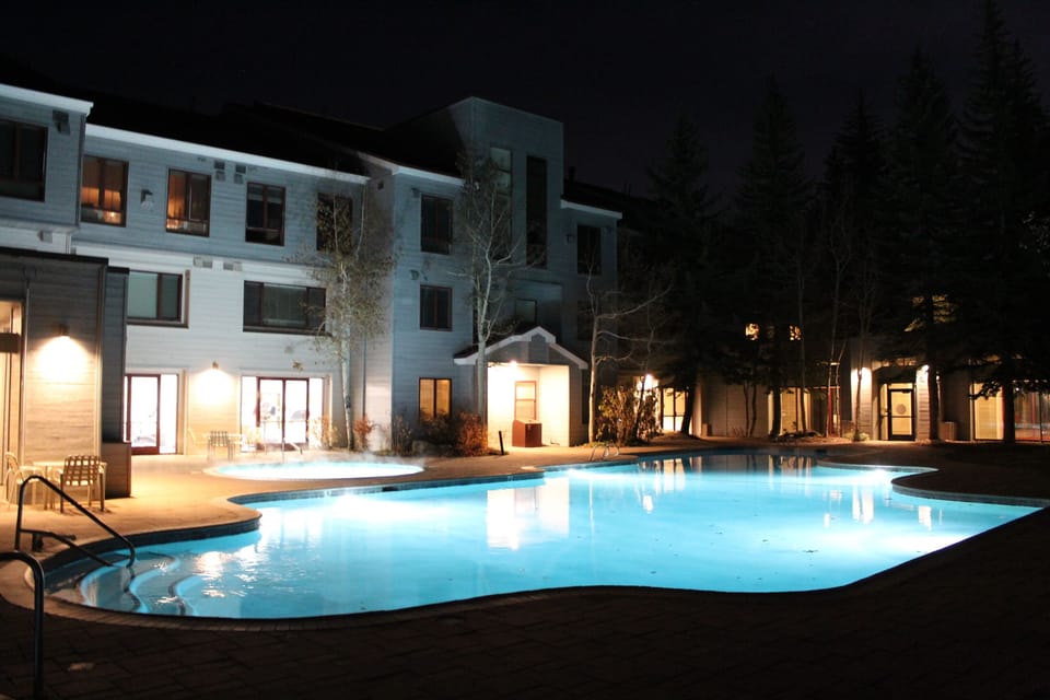 HOA Outdoor Pool at night