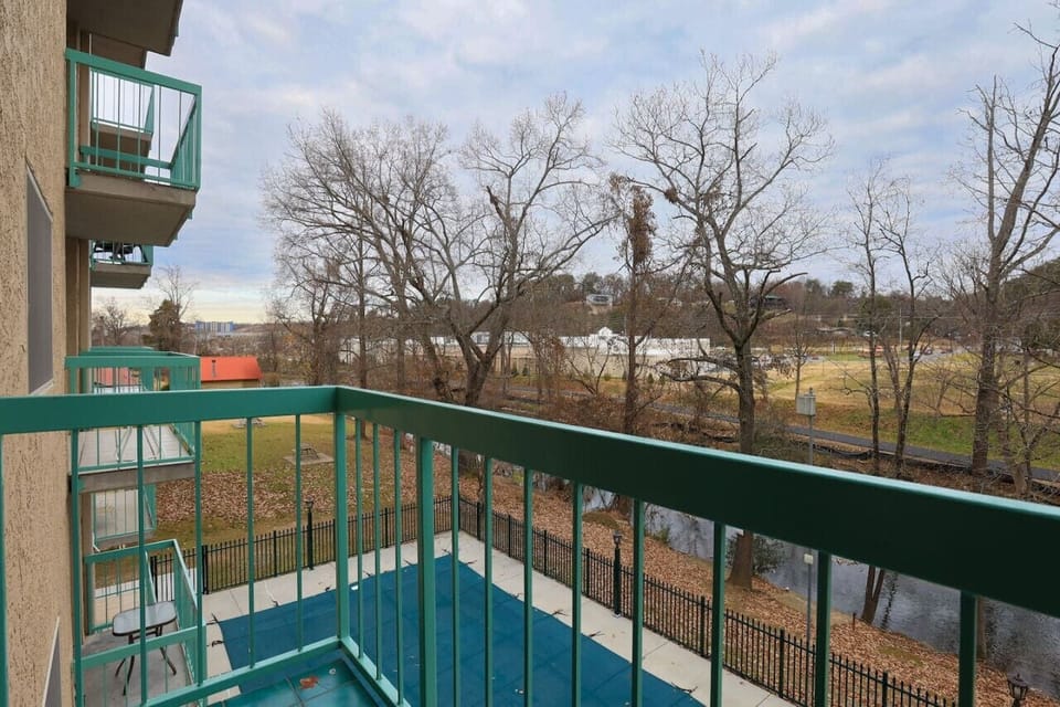 Deck view of river and pool