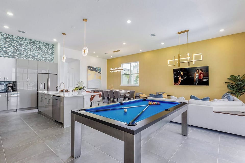 Living Room w/ Pool Table