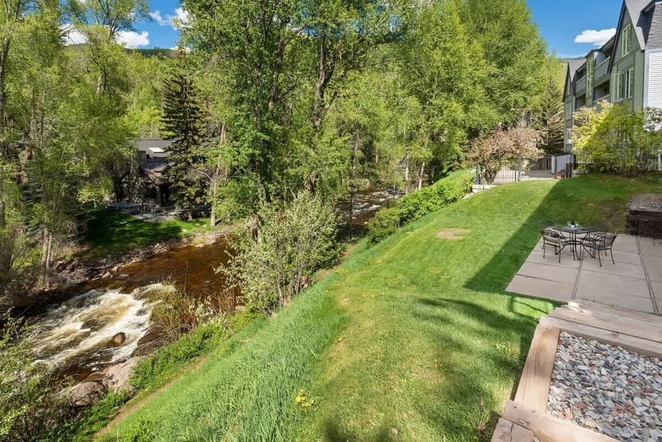 View of the Roaring Fork river from the balcony