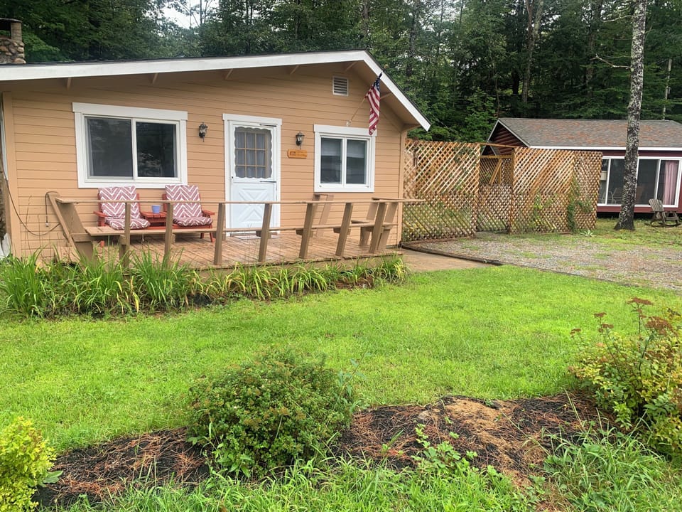 Claire's Cottage has a limited lake view at various seasons from the front porch