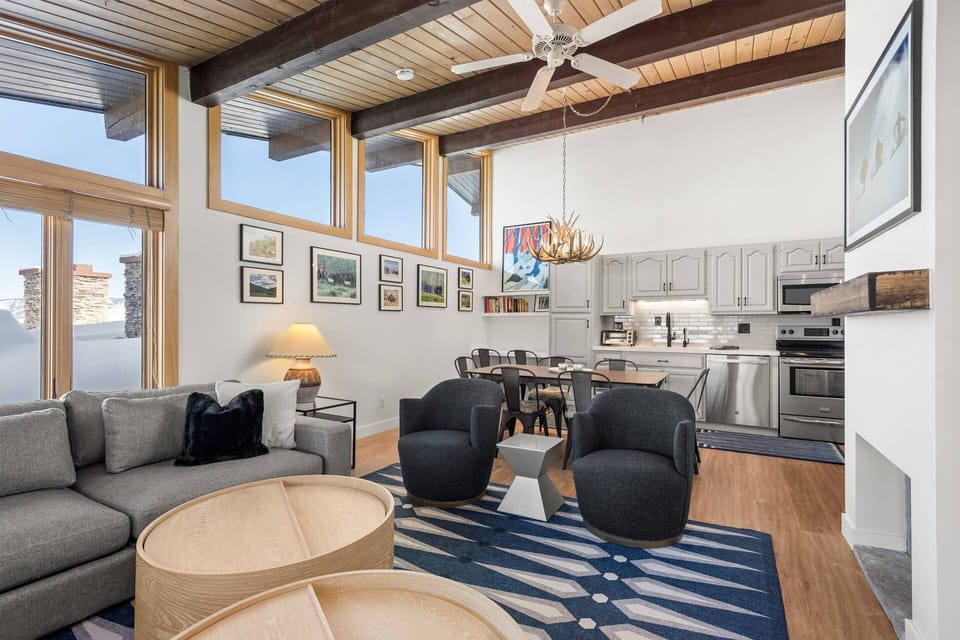 The vaulted ceilings and large windows provide wonderful light and great views!