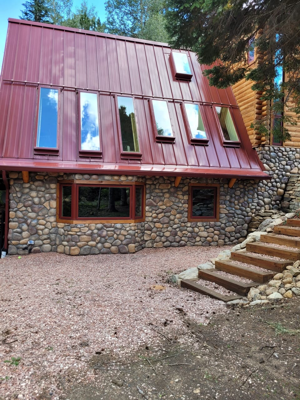 View of house from stream-side.  