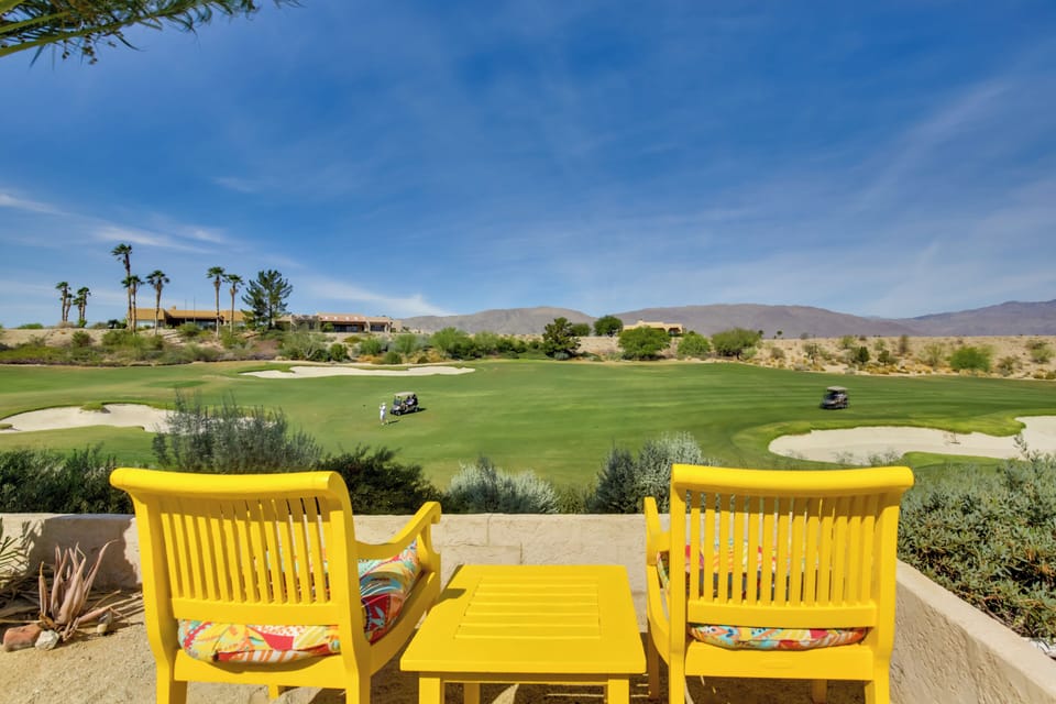 Exterior | Patio | Golf Course & Mountain Views | Gated Community